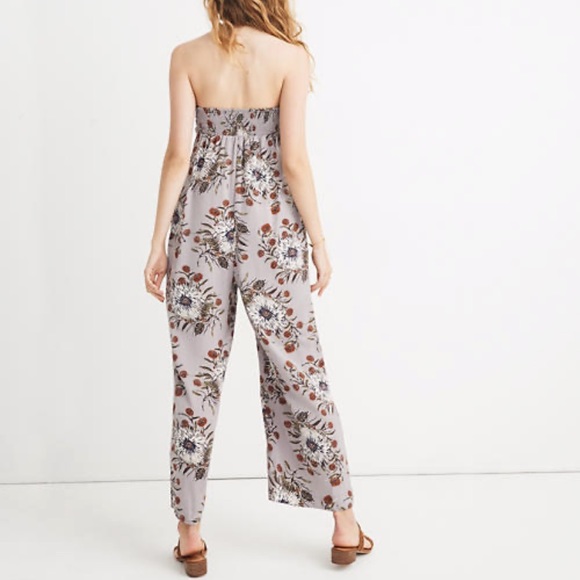 💜🍂Madewell Strapless Jumpsuit in Painted Blooms - Picture 7 of 7